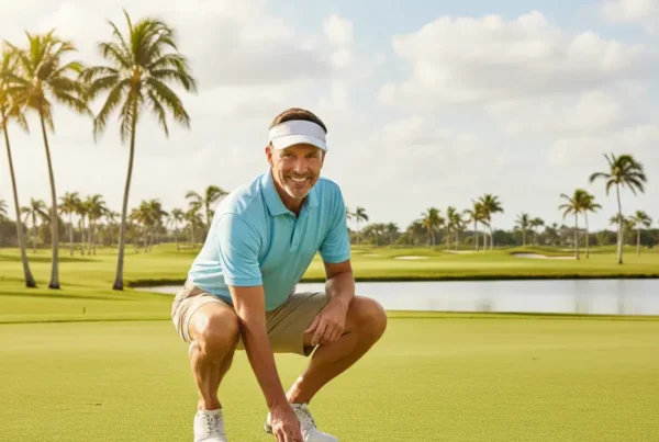 Active older man enjoying golf pain-free after knee treatment in Dr. Phillips.