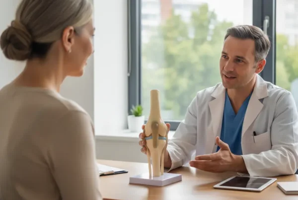 Patient in Groveland discussing stem cell therapy options for knee pain with a specialist.